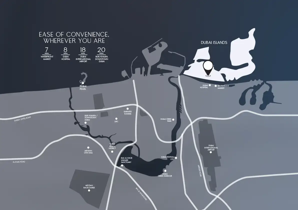 Luxury Canal Residences at Dubai Islands location map