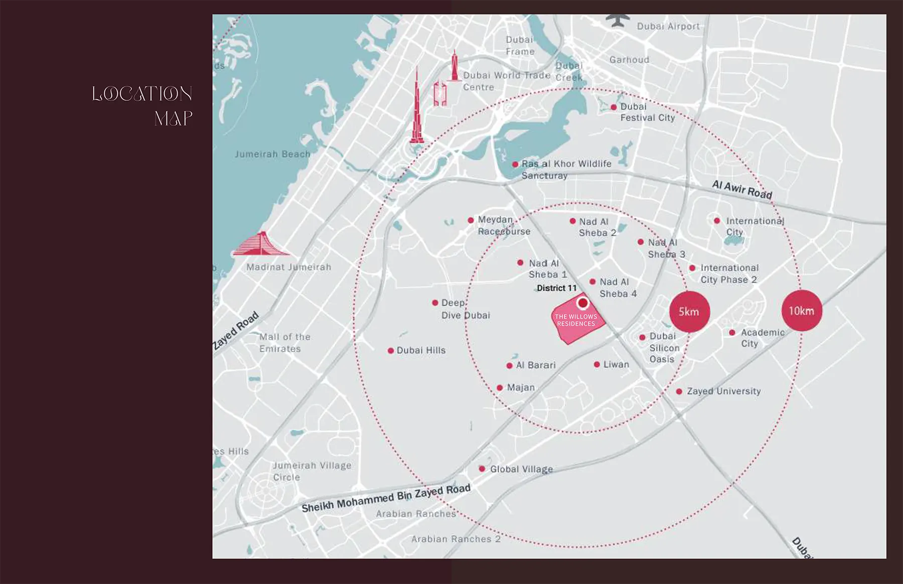 The Willows Residences at MBR City location map