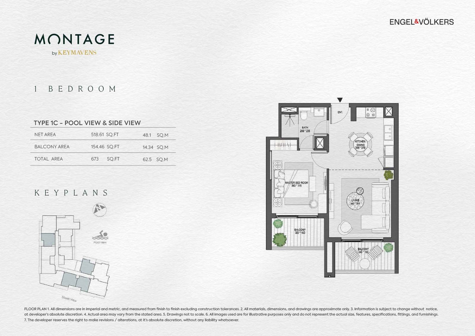 1 Bedroom floor plan