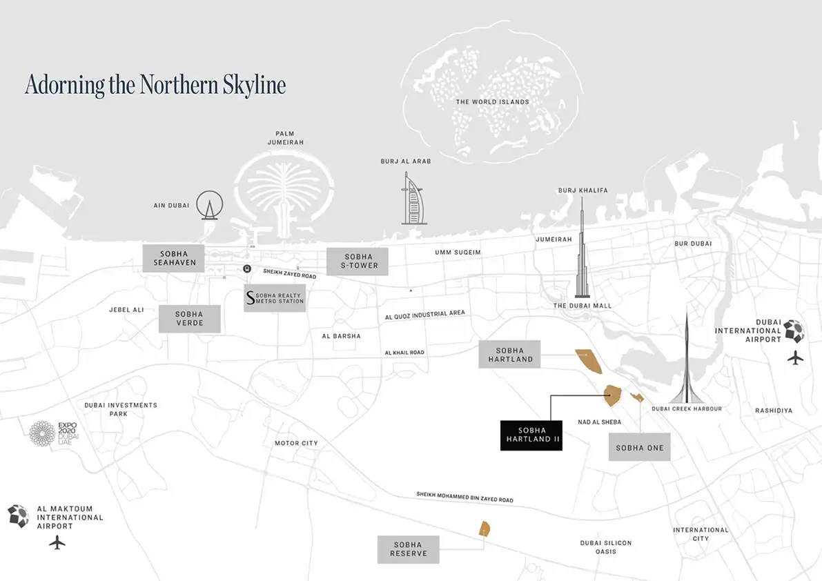 Skyvue Spectra at Sobha Hartland 2 location map