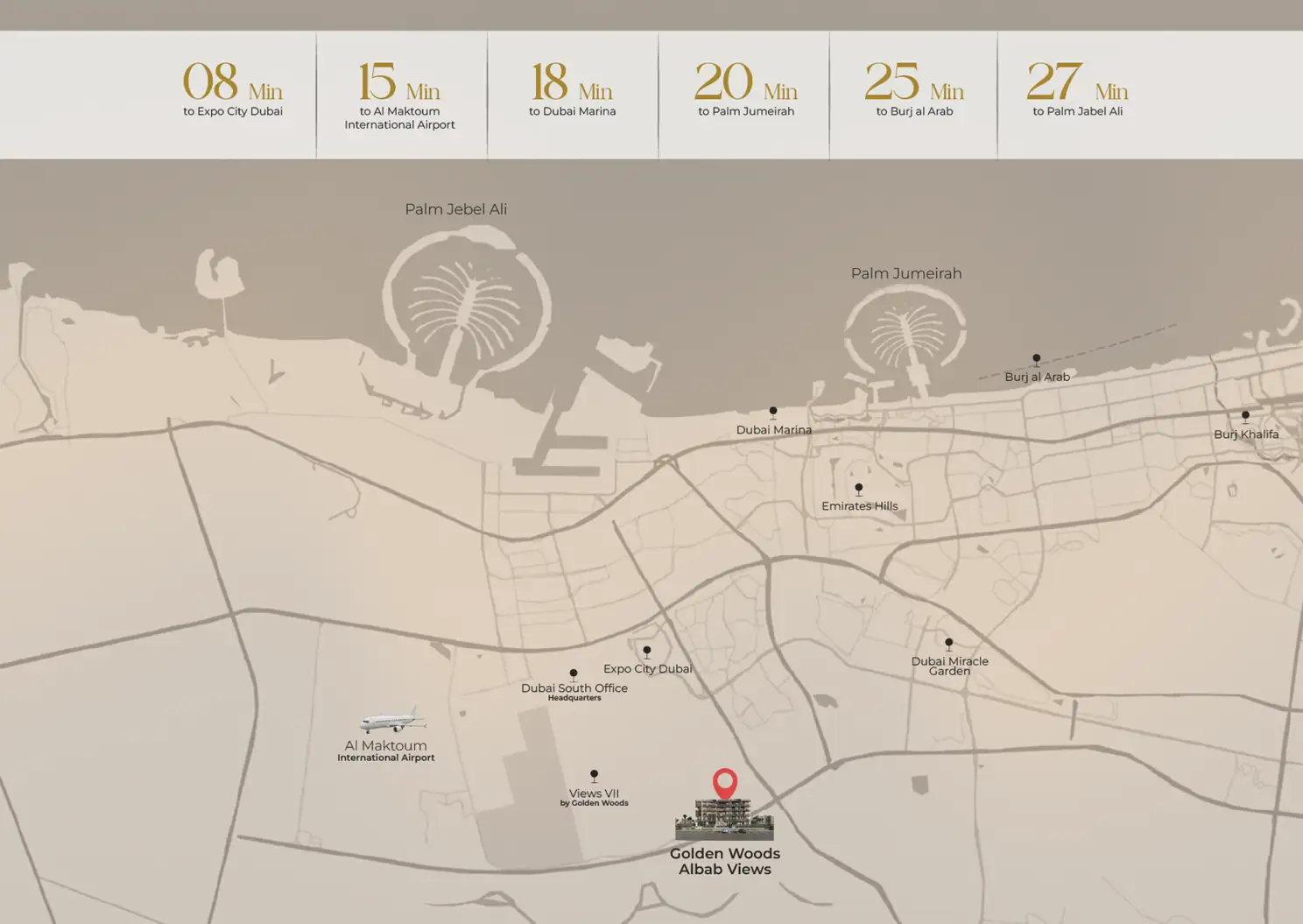 Golden Woods Albab Views location map