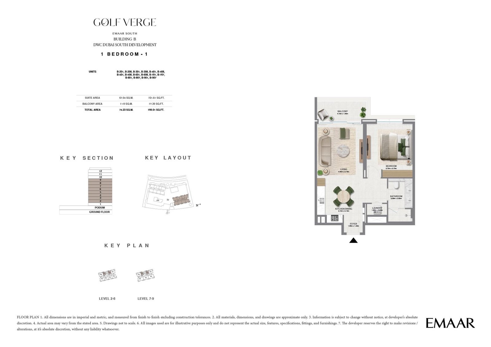 1 Bedroom floor plan