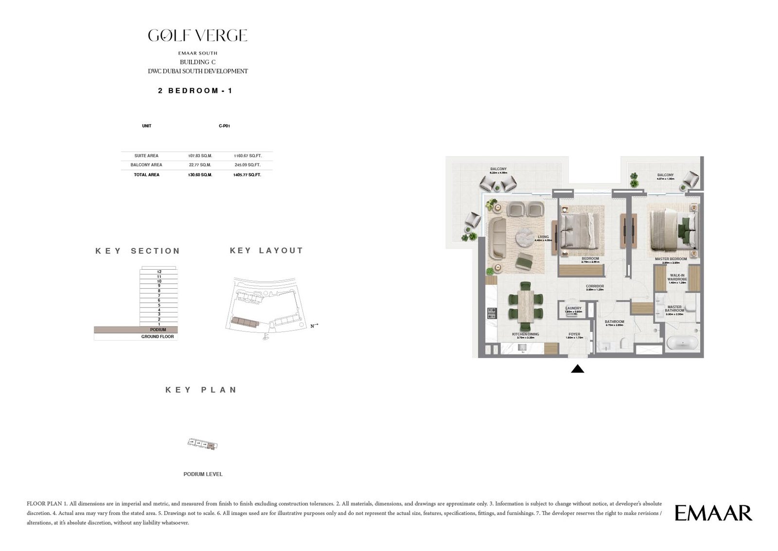 2 Bedrooms floor plan