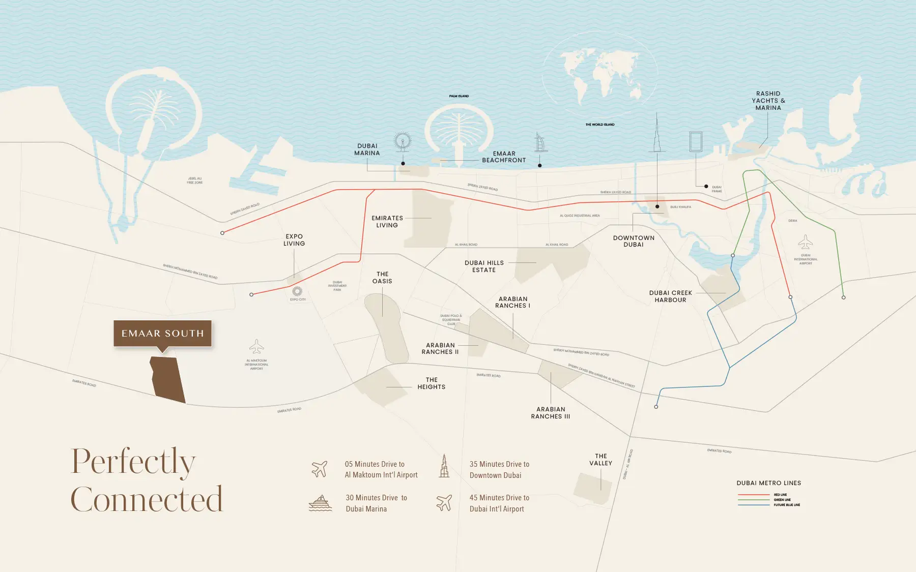 Golf Verge at Emaar South location map