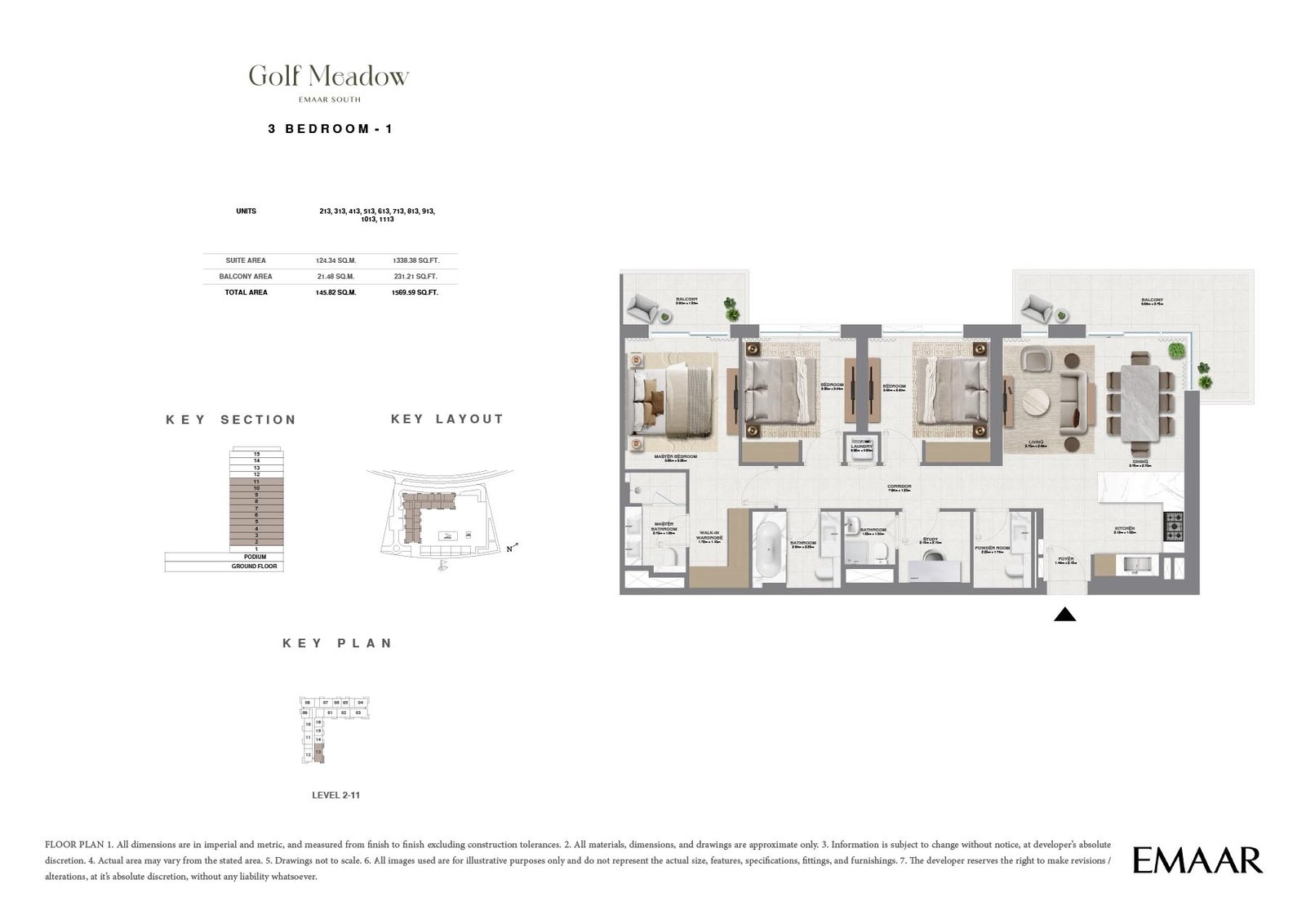 3 Bedrooms + Study floor plan