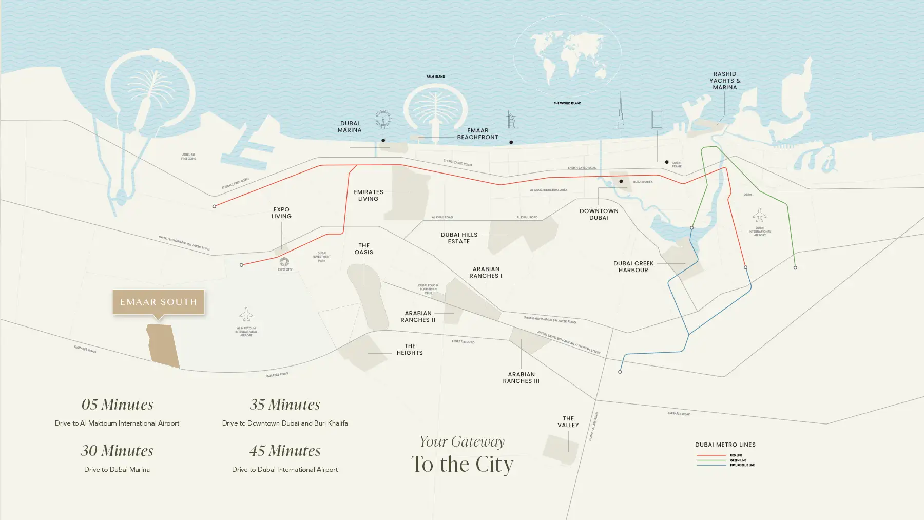 Golf Meadow at Emaar South location map
