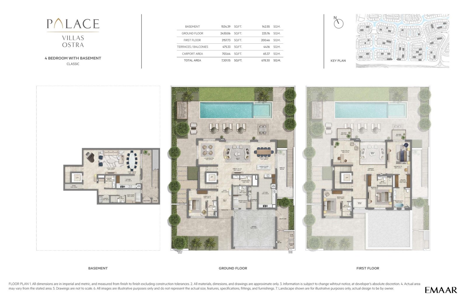 4 Bedroom + Pool + Maid + Study floor plan