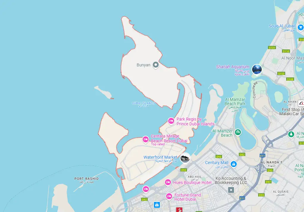 Luzora Residences at Dubai Islands location map