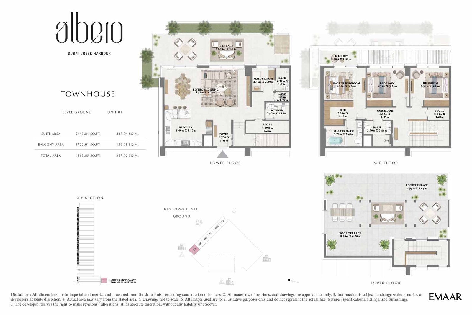 3 Bedrooms + Maid floor plan