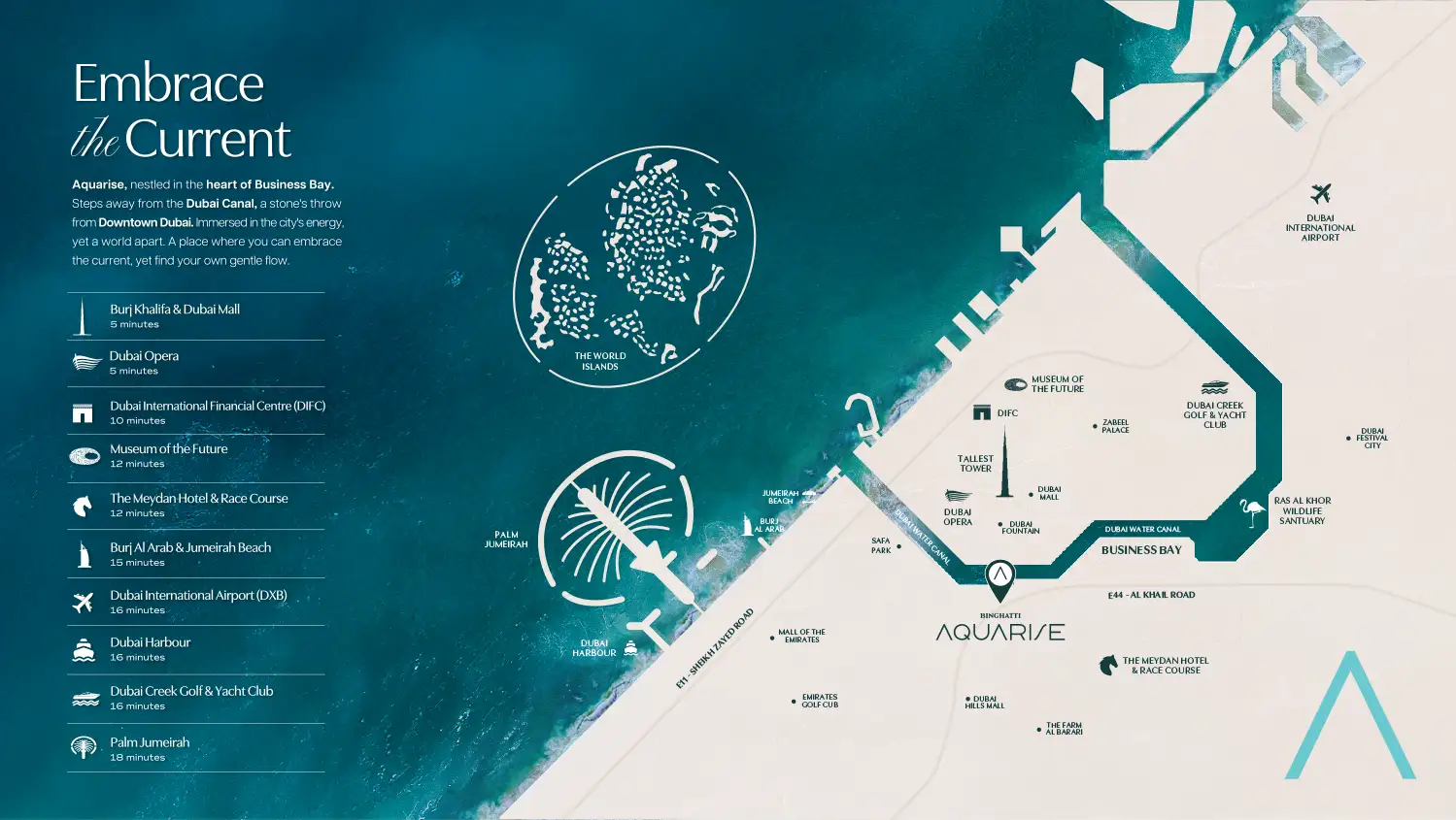 Binghatti Aquarise location map