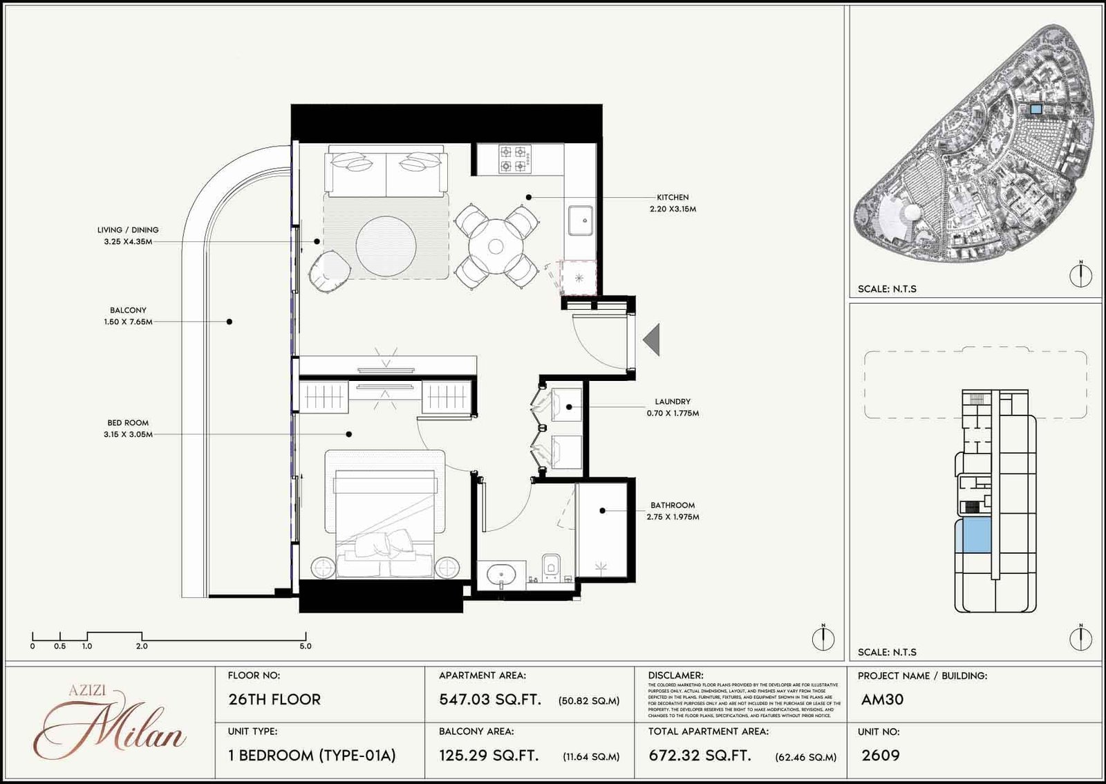 1 Bedroom floor plan