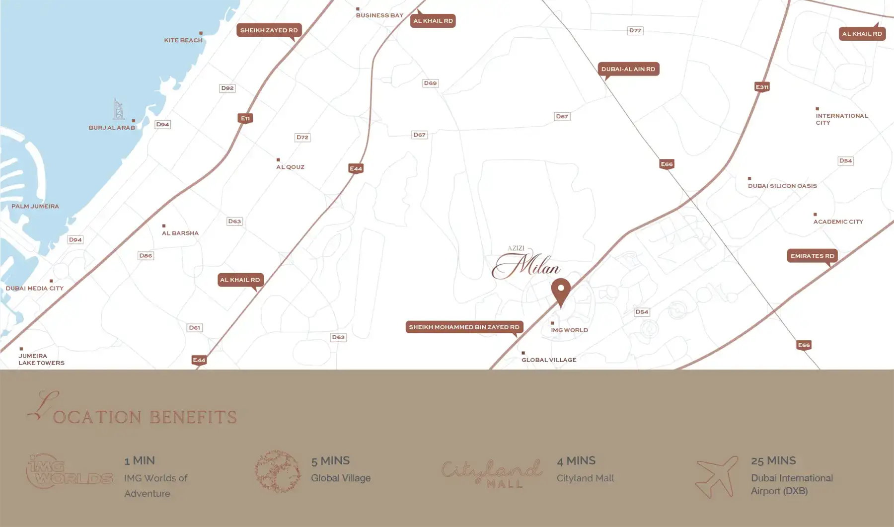 Azizi Milan location map