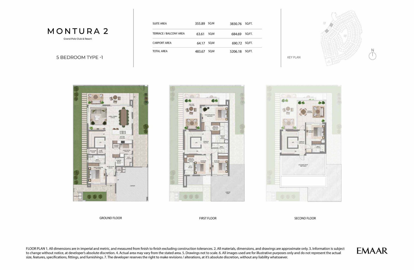 5 Bedrooms + Maid floor plan
