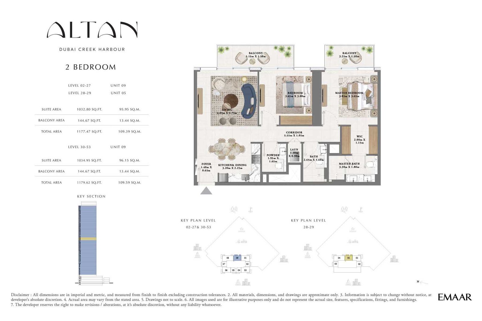 2 Bedrooms floor plan