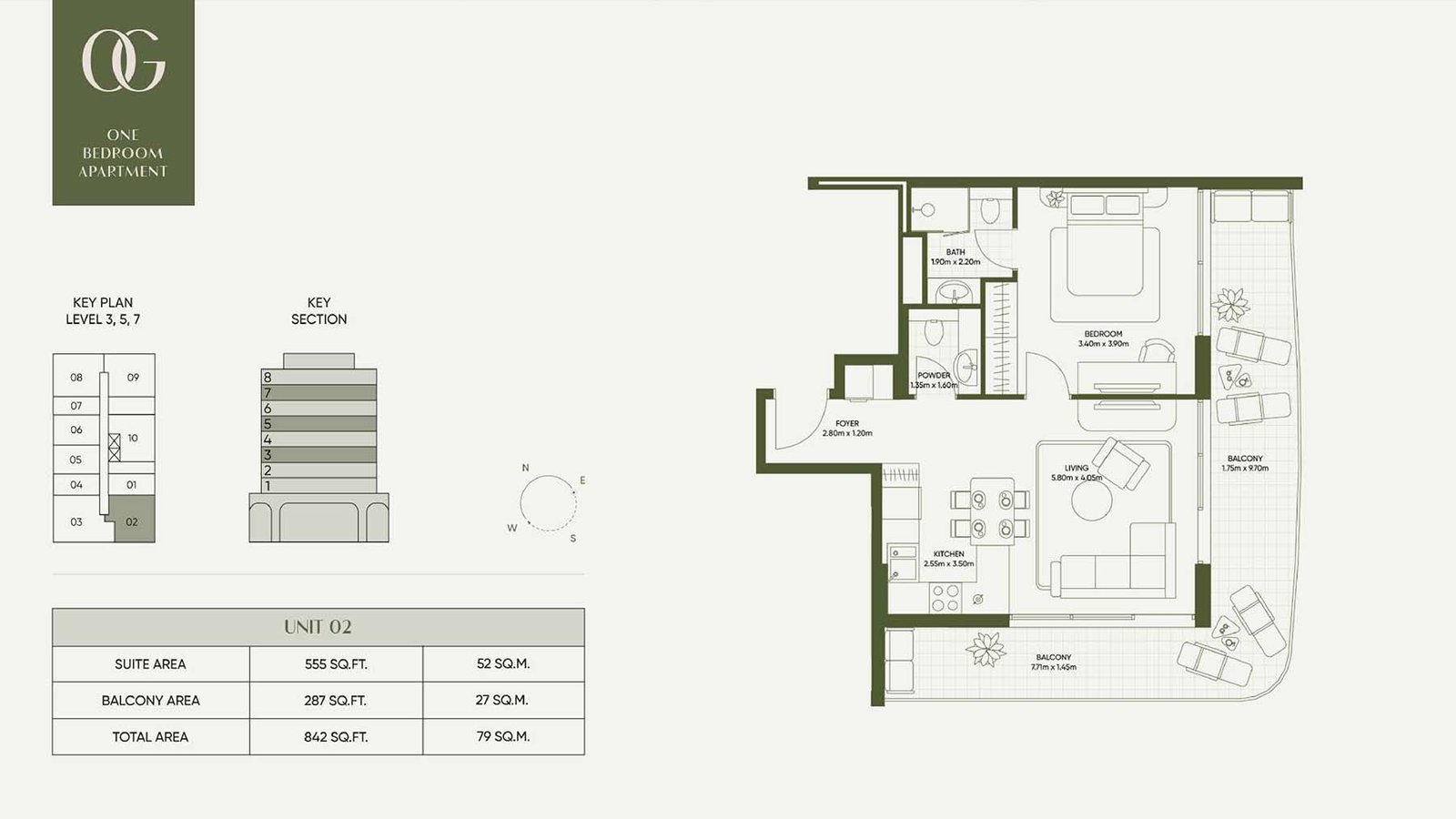 1 Bedroom floor plan