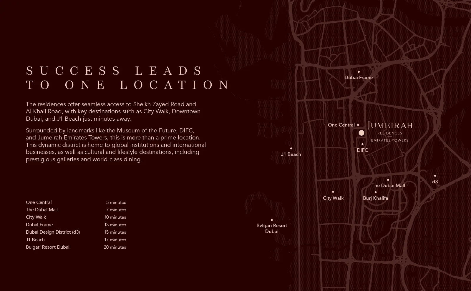 Jumeirah Residences Emirates Towers location map