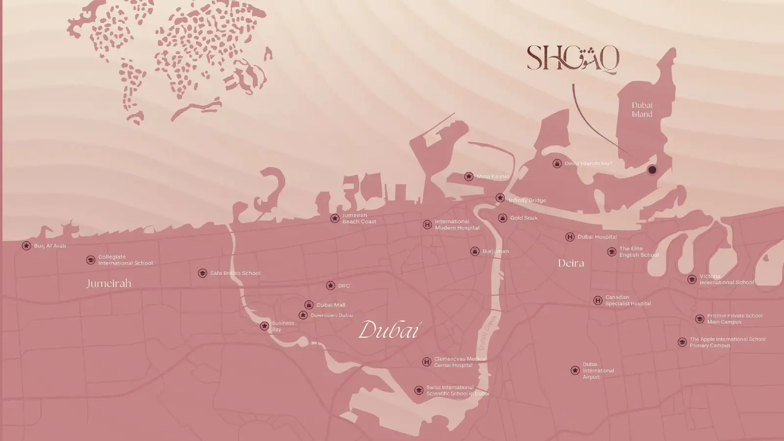 Shoaq at Dubai Islands location map