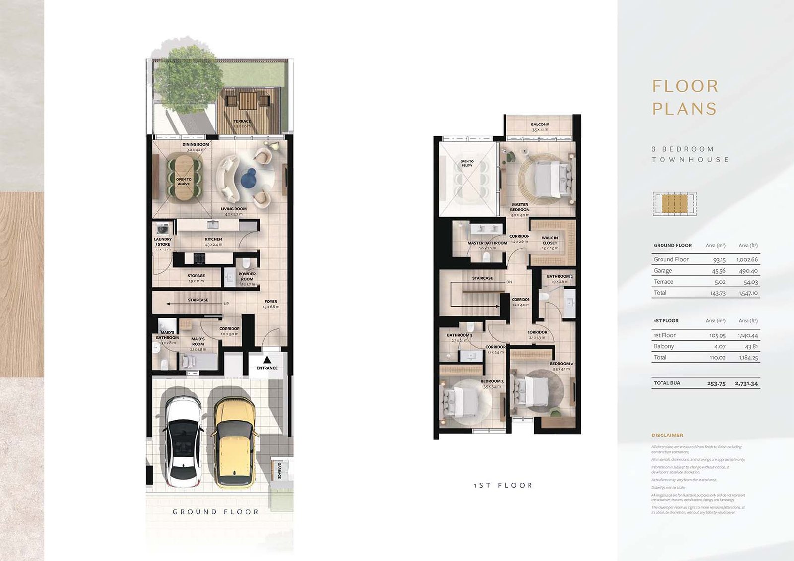 3 Bedrooms + Maid floor plan