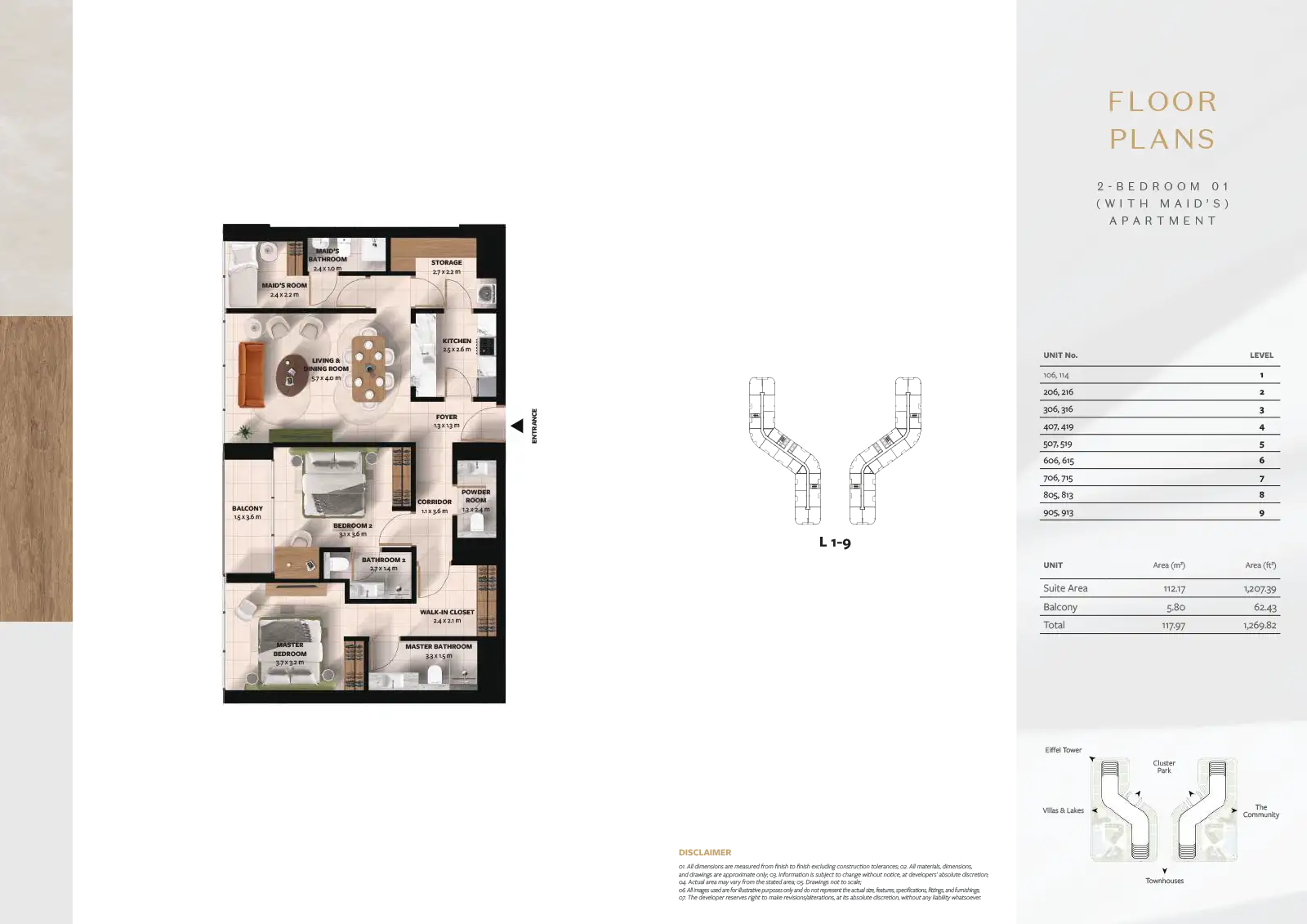 2 Bedrooms floor plan