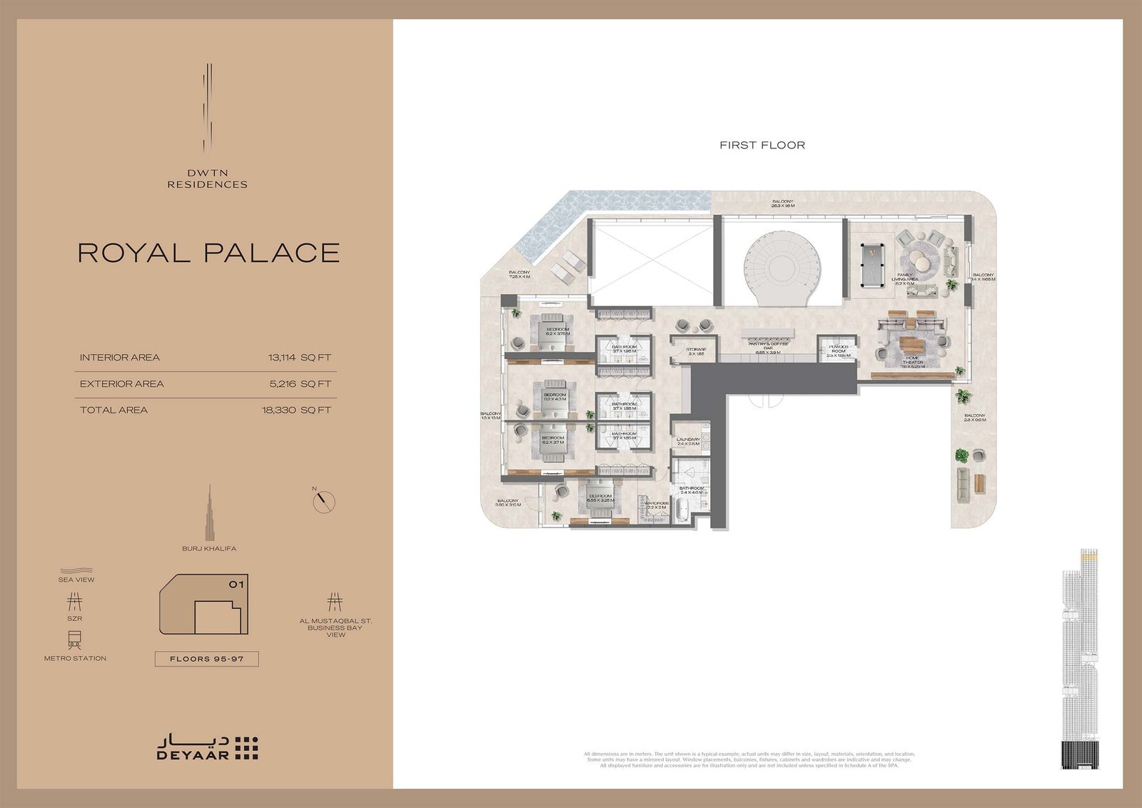 5 Bedrooms + Pool + Maid floor plan
