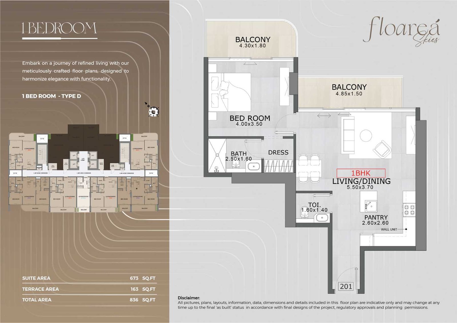 1 Bedroom floor plan