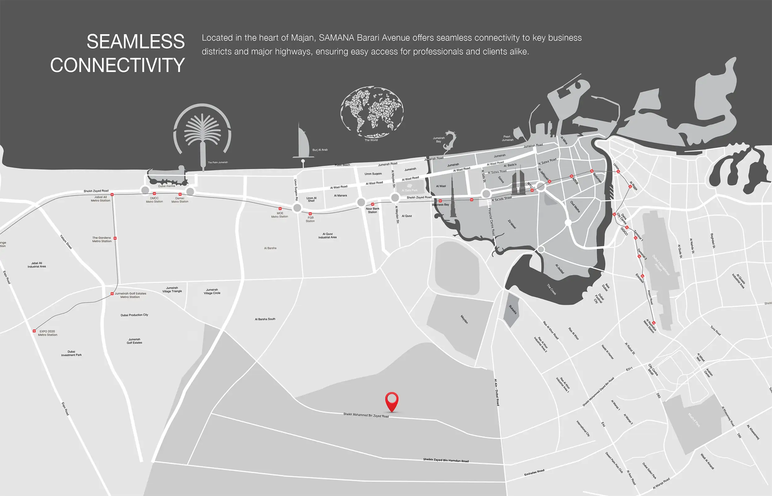 Samana Barari Avenue at Majan location map