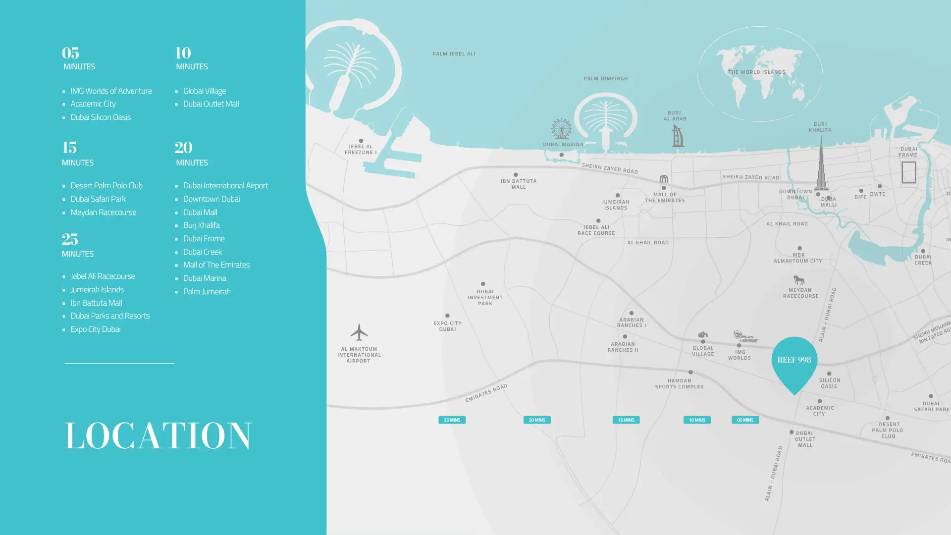 Reef 998 at DLRC location map