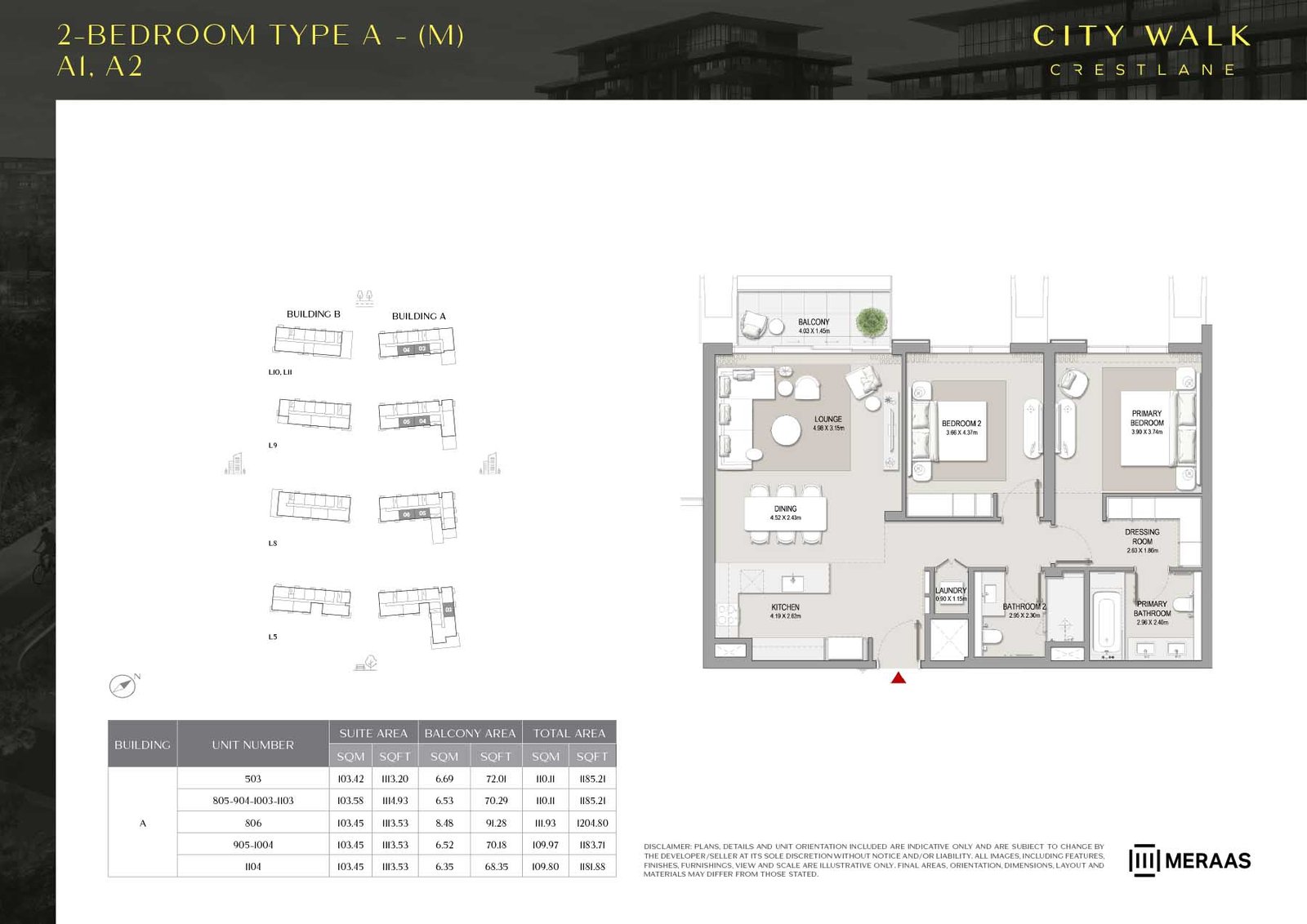 2 Bedrooms floor plan
