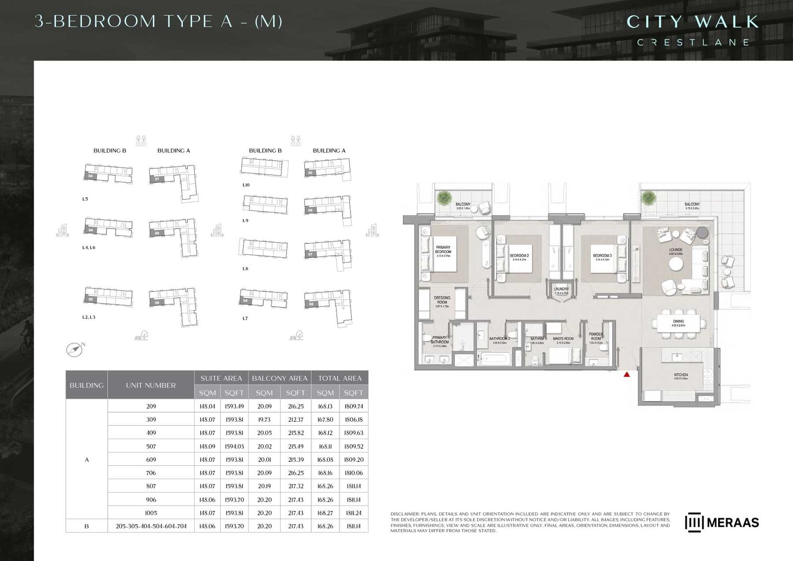 3 Bedrooms floor plan