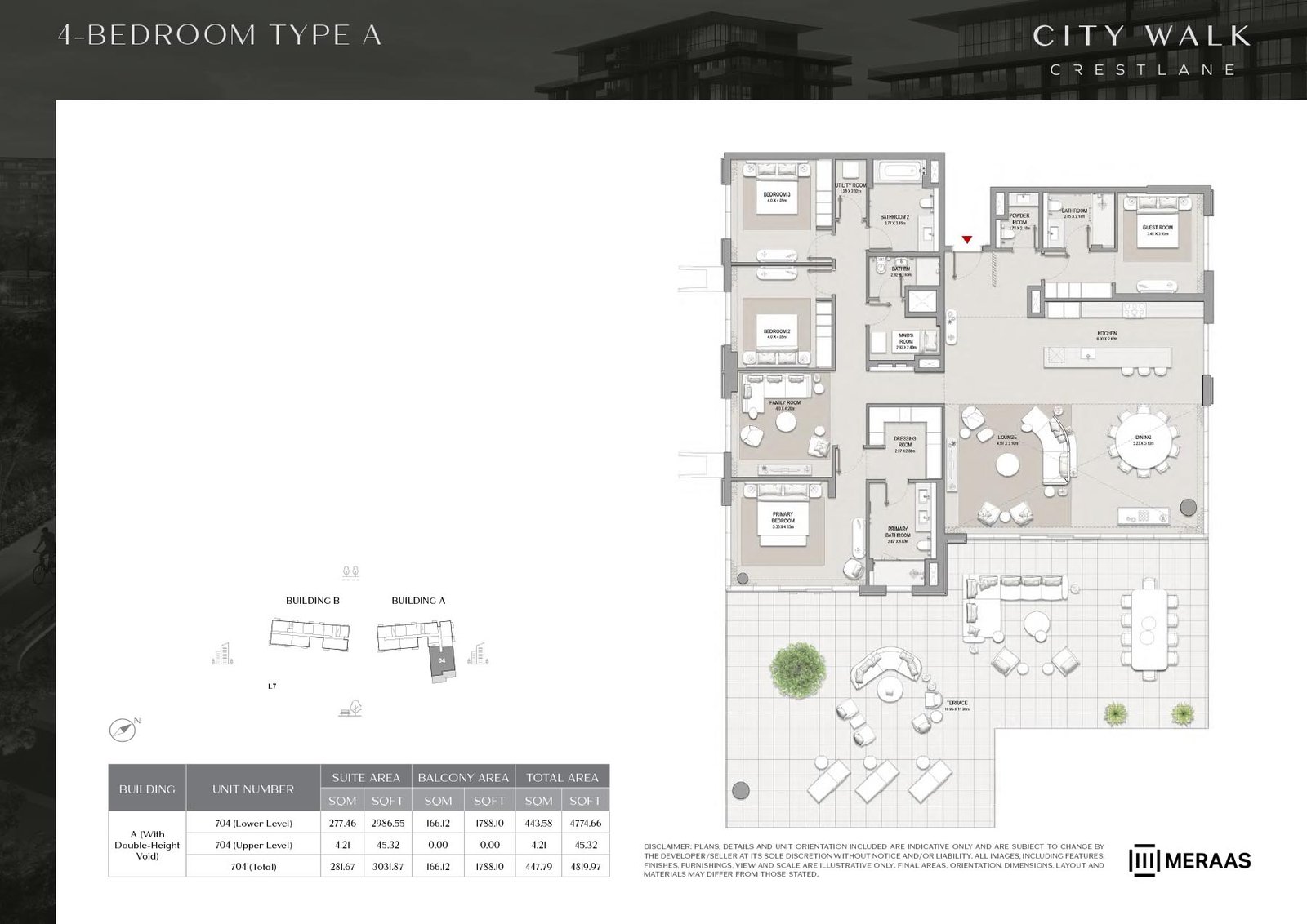 4 Bedrooms + Maid floor plan