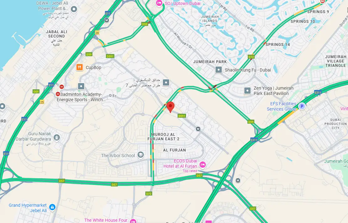 Azizi Amir at Al Furjan location map