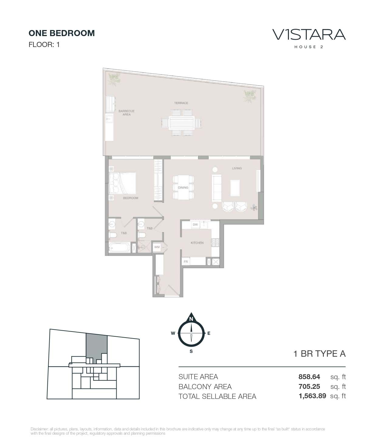 1 Bedroom floor plan