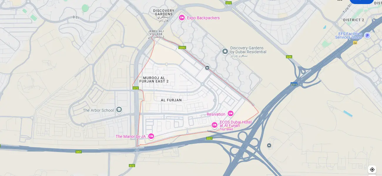 Gate Royale Residences at Al Furjan location map