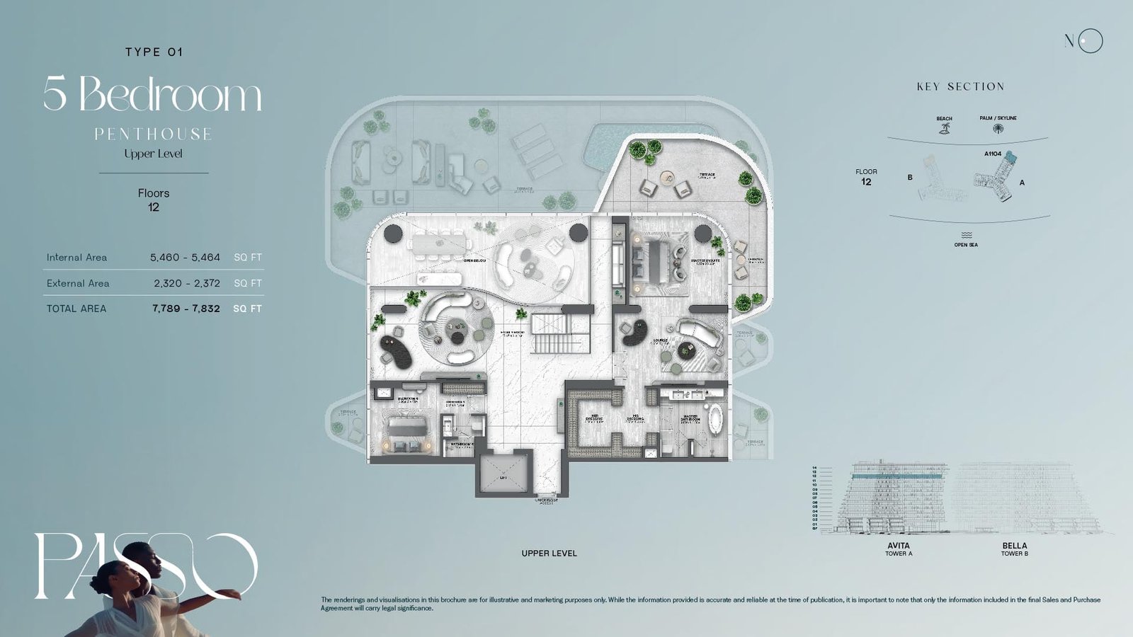 5 Bedrooms + Pool + Maid floor plan
