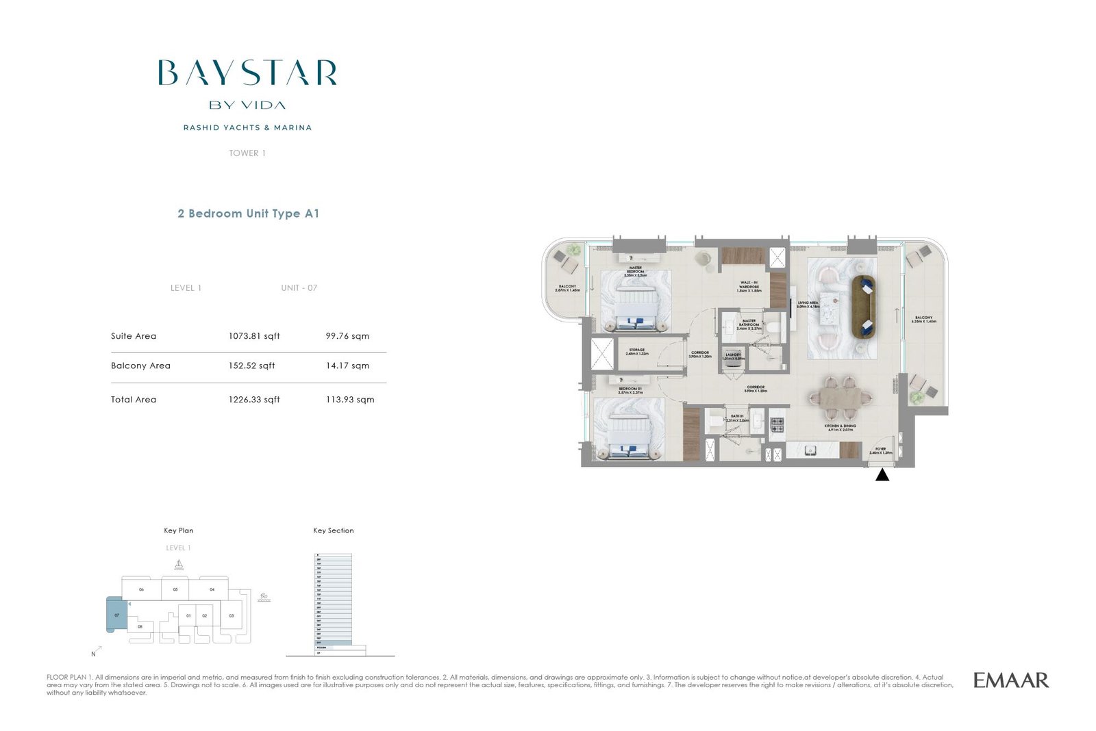 2 Bedrooms floor plan
