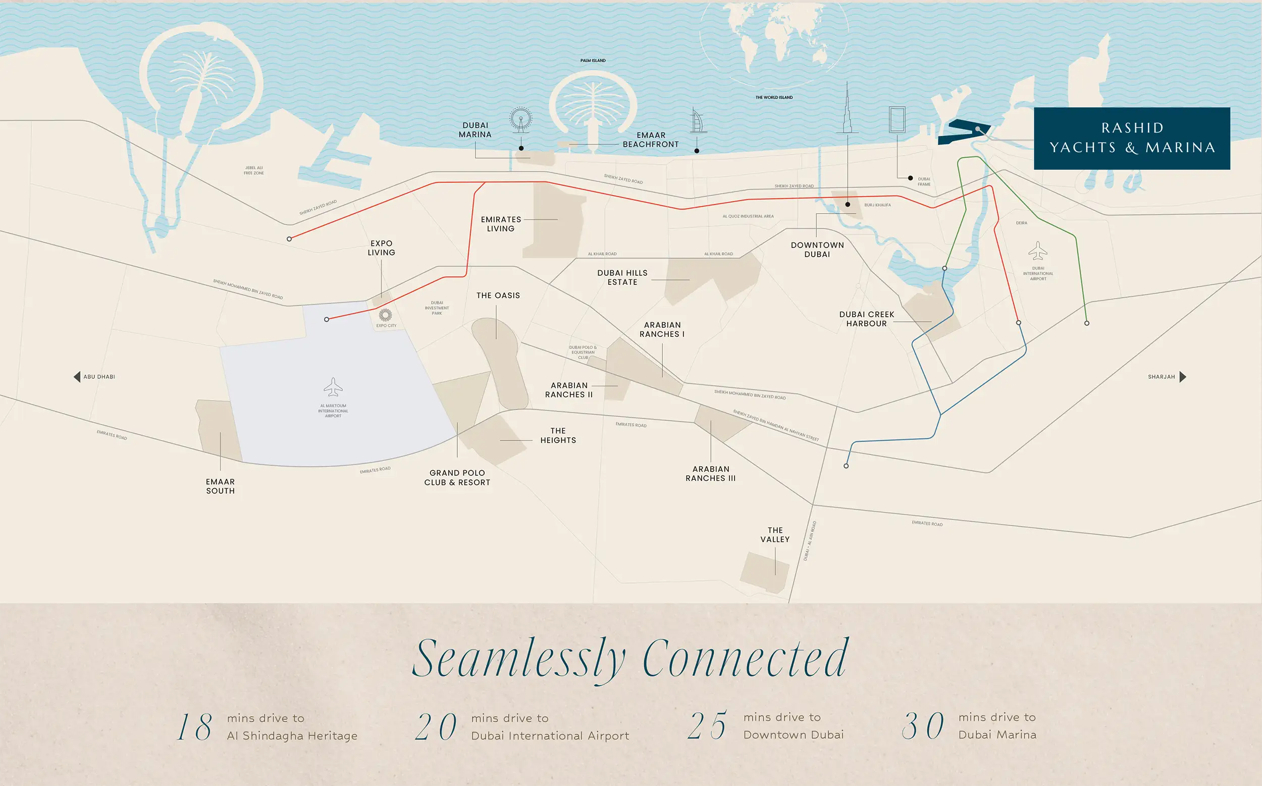 Emaar Baystar by Vida location map