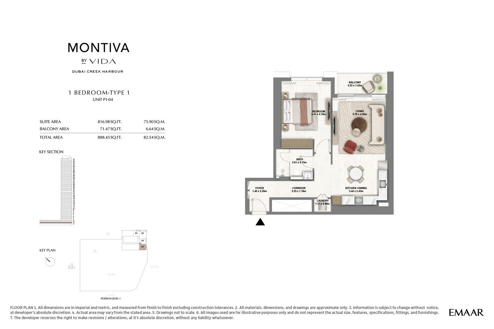1 Bedroom floor plan
