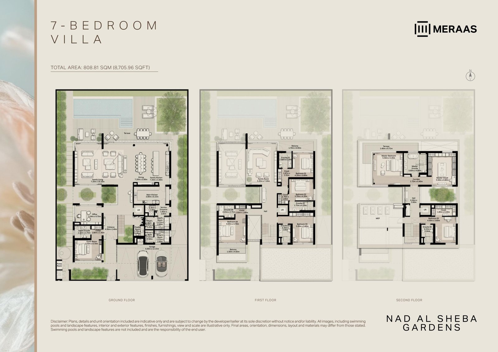 7 Bedrooms + Pool + Maid floor plan
