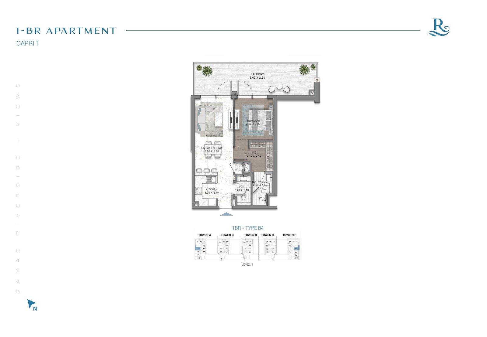 1 Bedroom floor plan