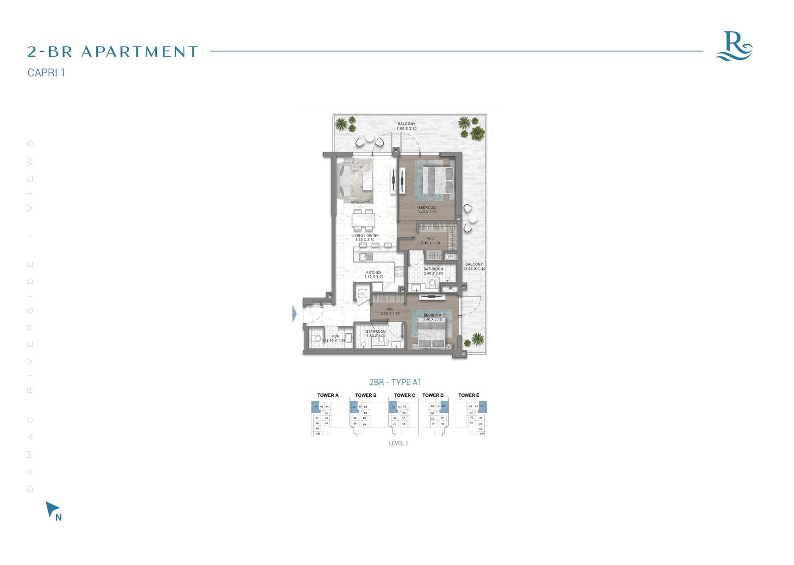 2 Bedrooms floor plan
