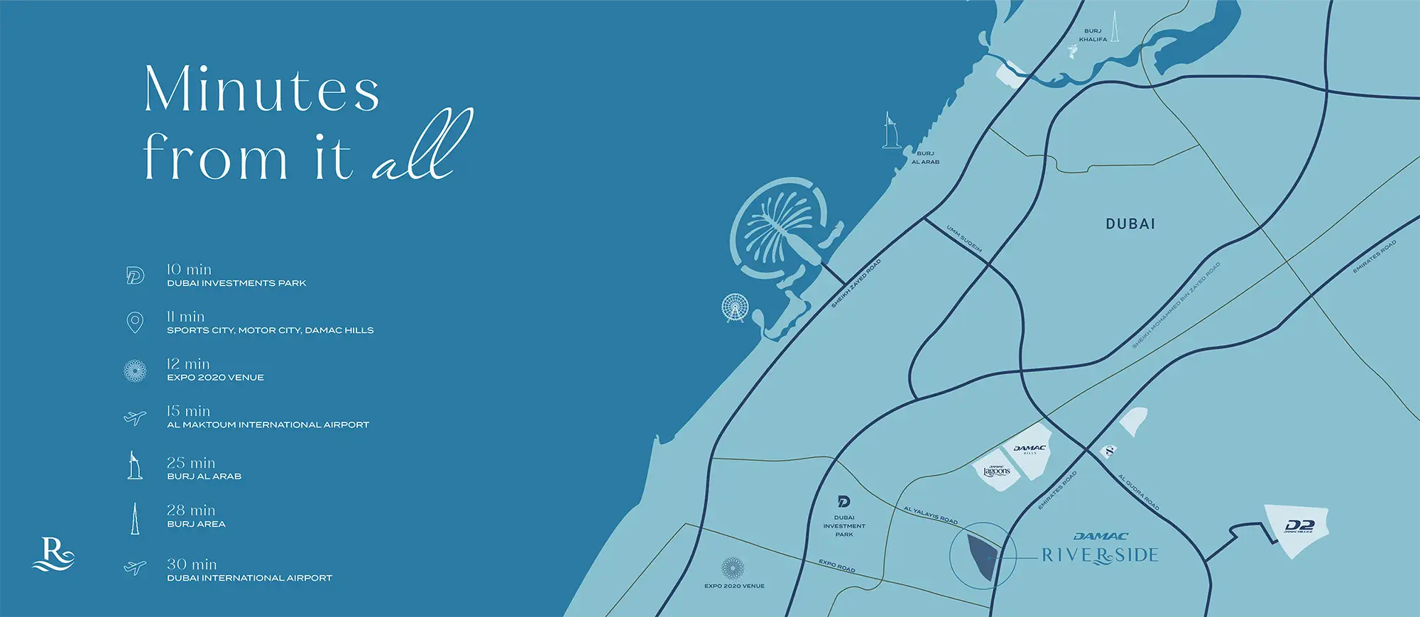 Damac Riverside Views Capri Apartments location map