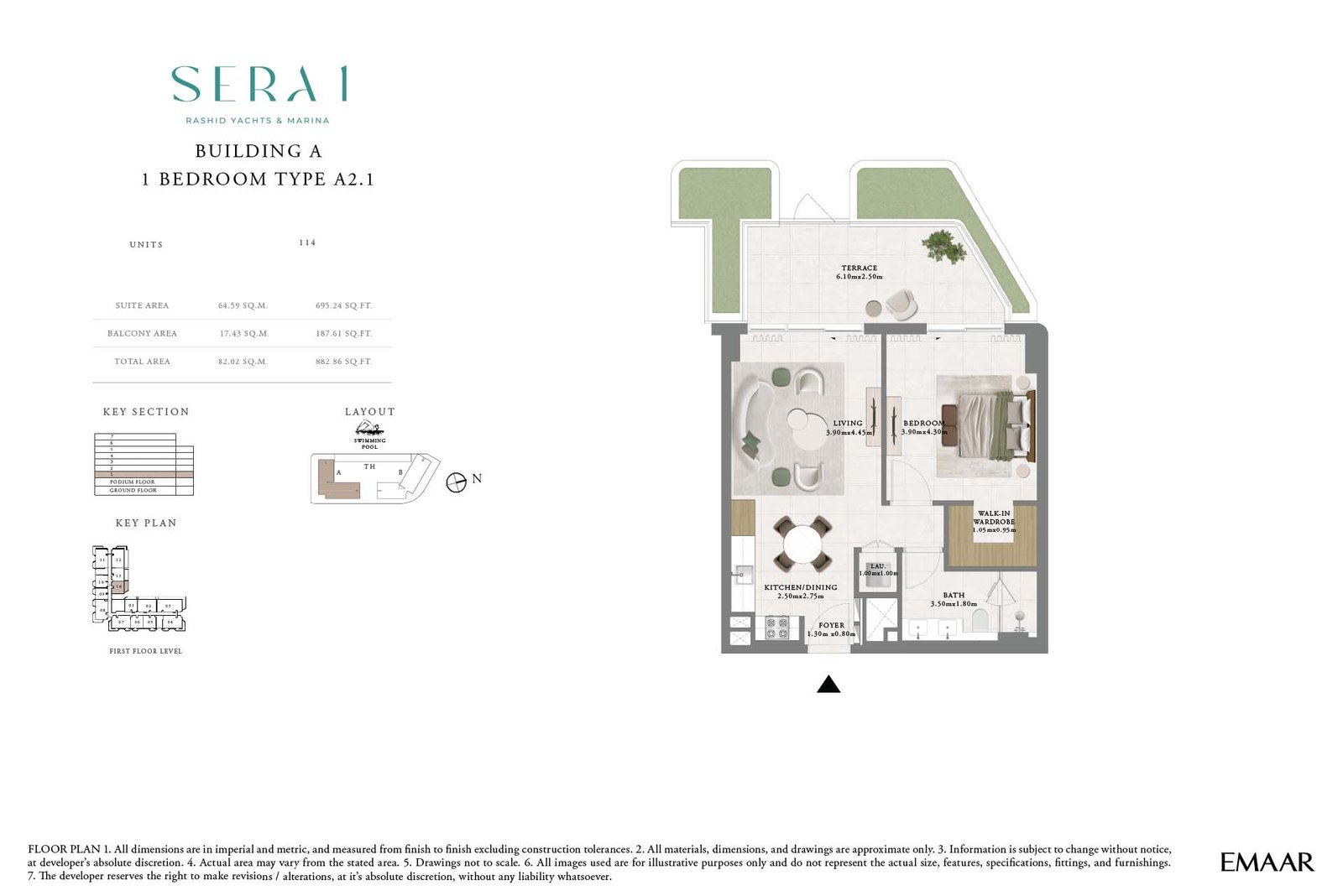 1 Bedroom floor plan