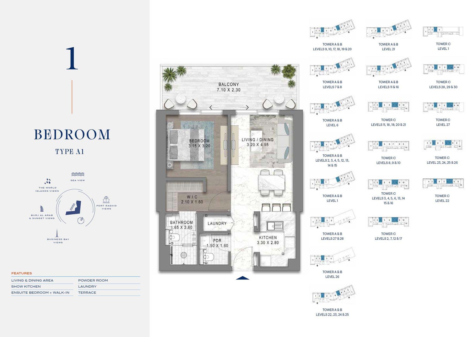 1 Bedroom floor plan