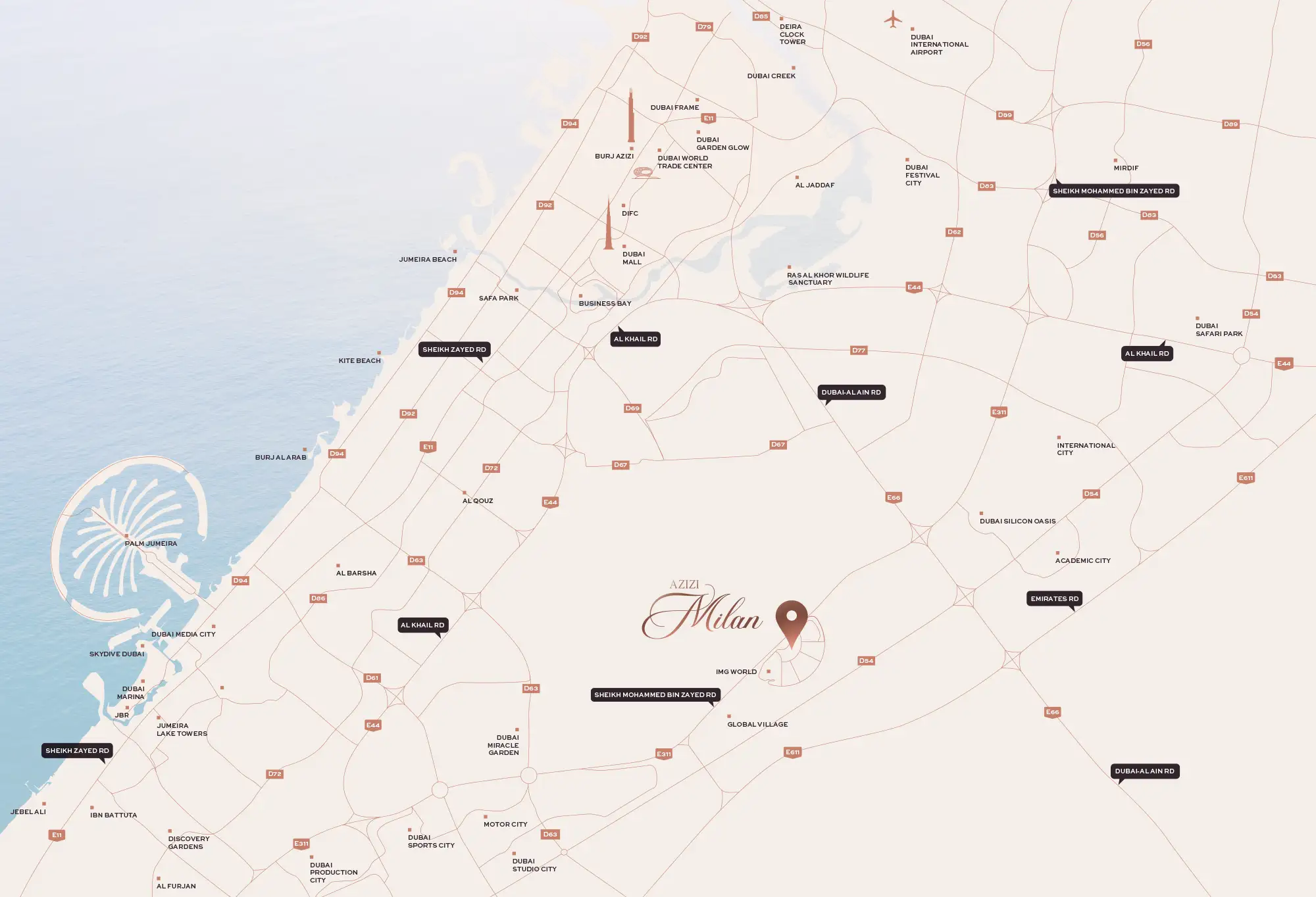 Azizi Milan 18 location map