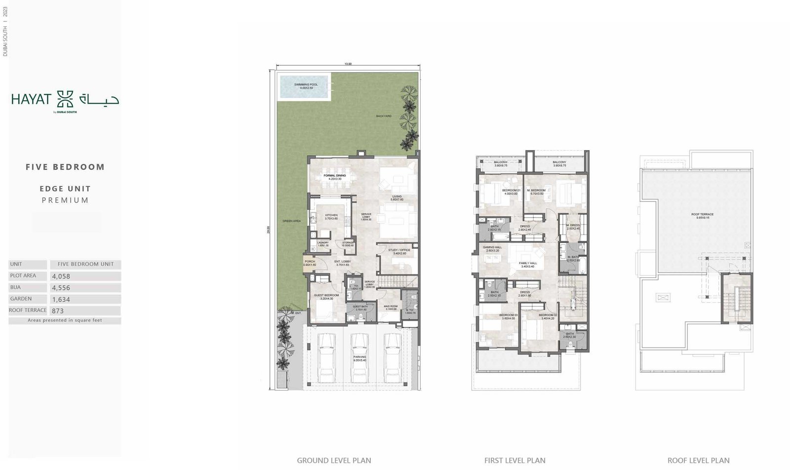 5 Bedrooms + Pool + Maid + Study floor plan