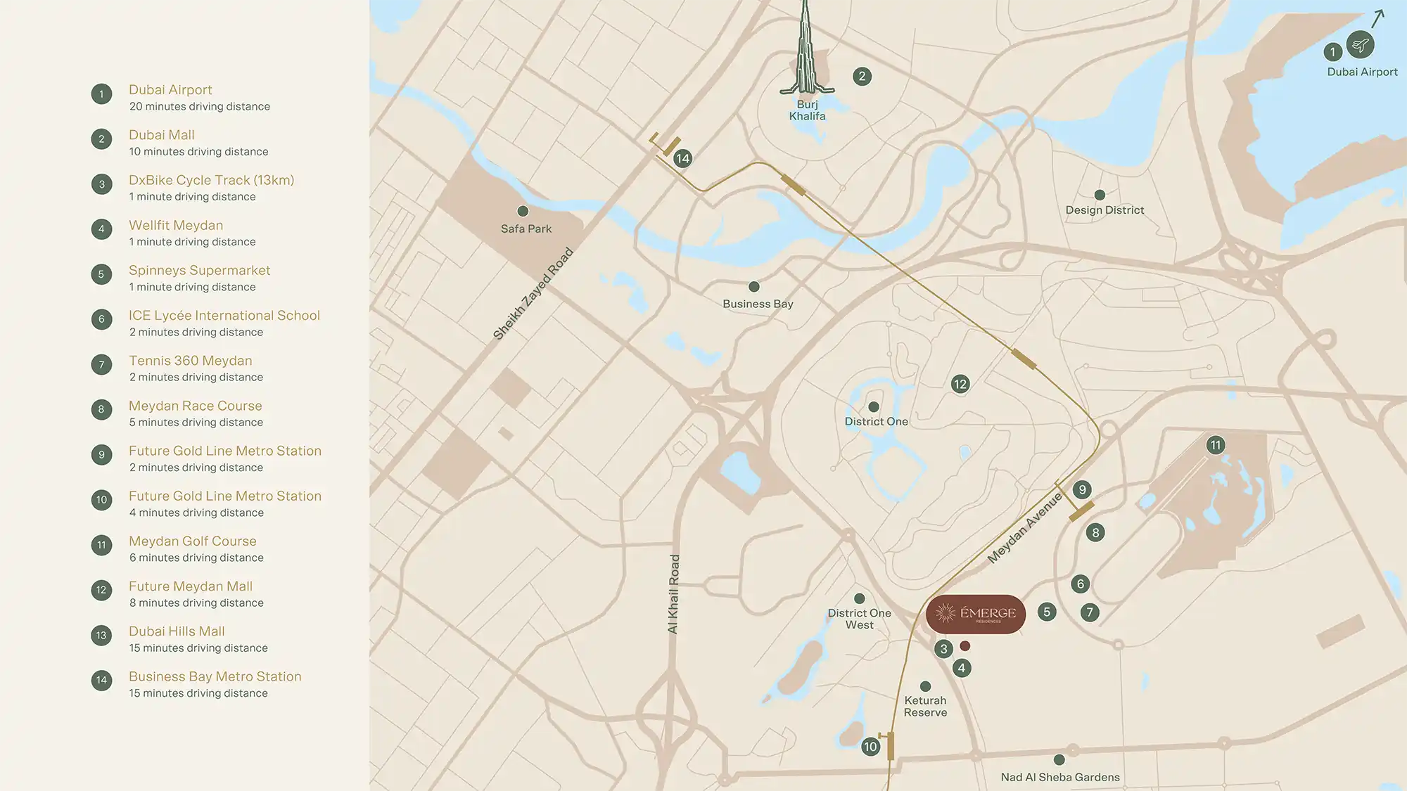 Emerge Residences location map