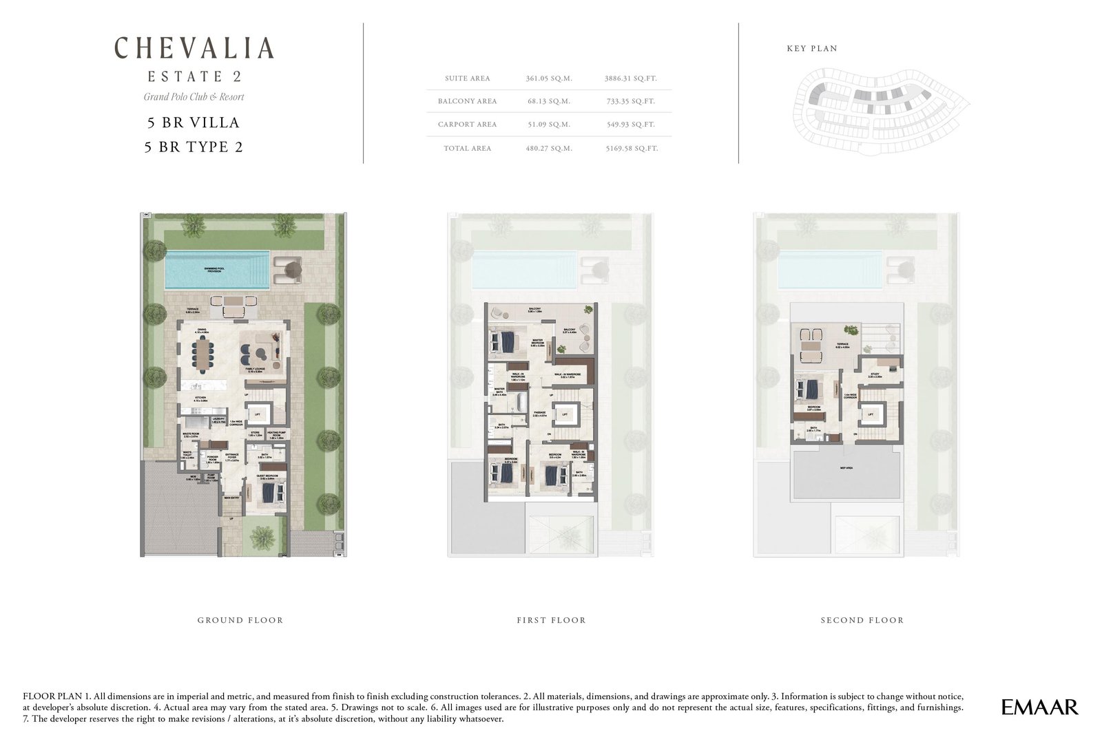 5 Bedrooms + Pool + Maid + Study floor plan