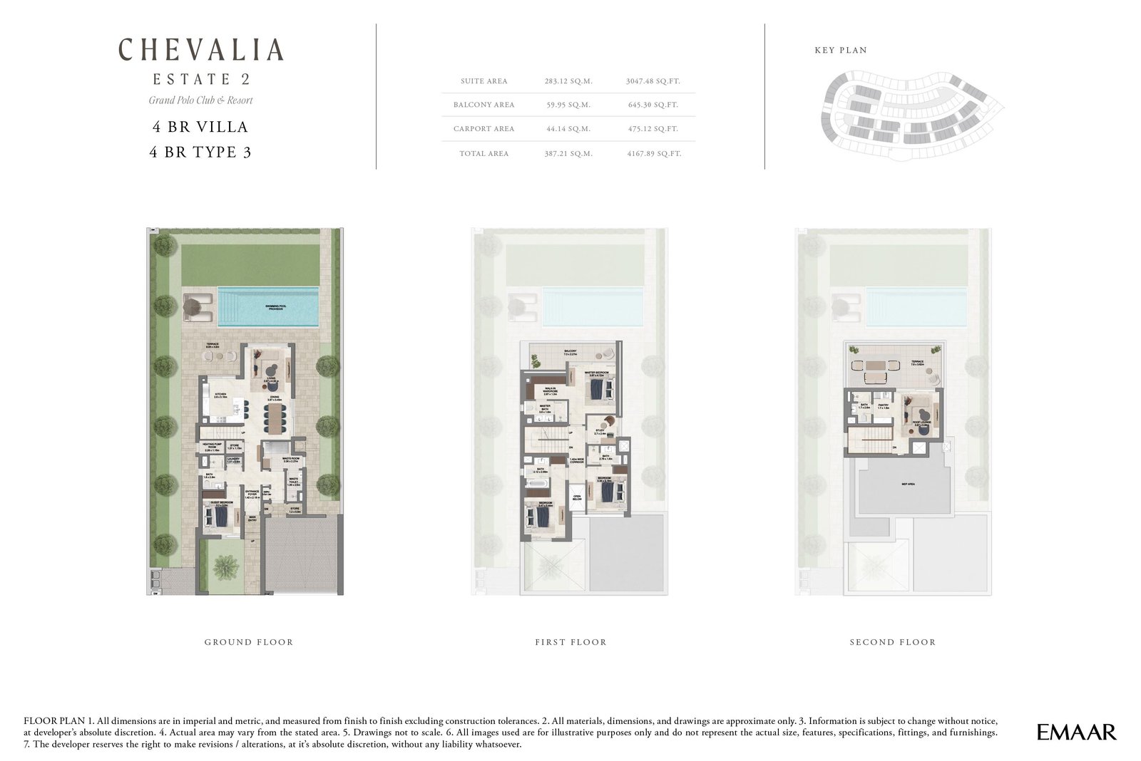 4 Bedroom + Pool + Maid + Study floor plan