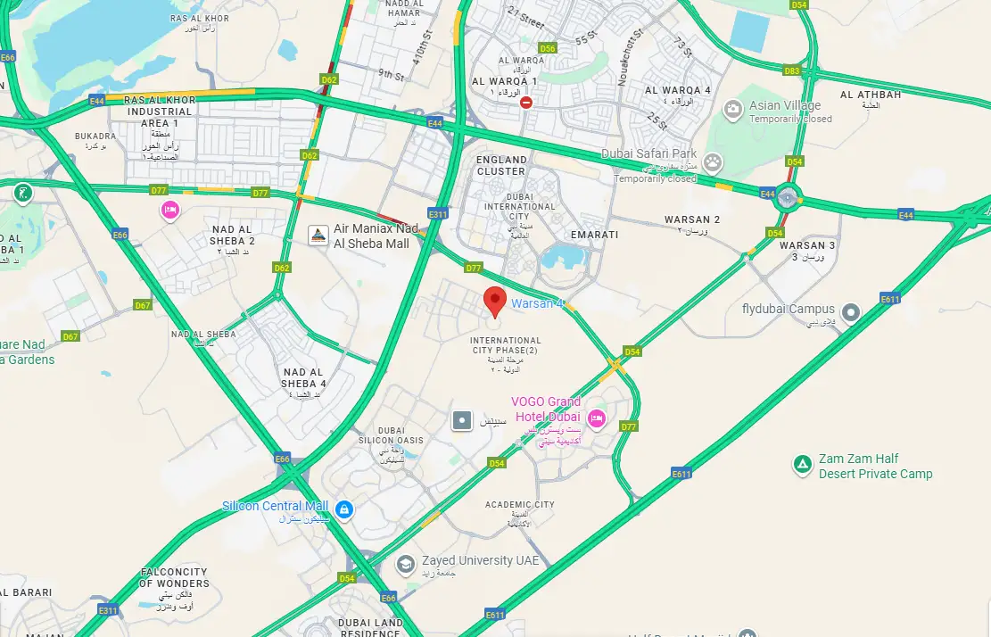 Tavora Residences at Al Warsan location map