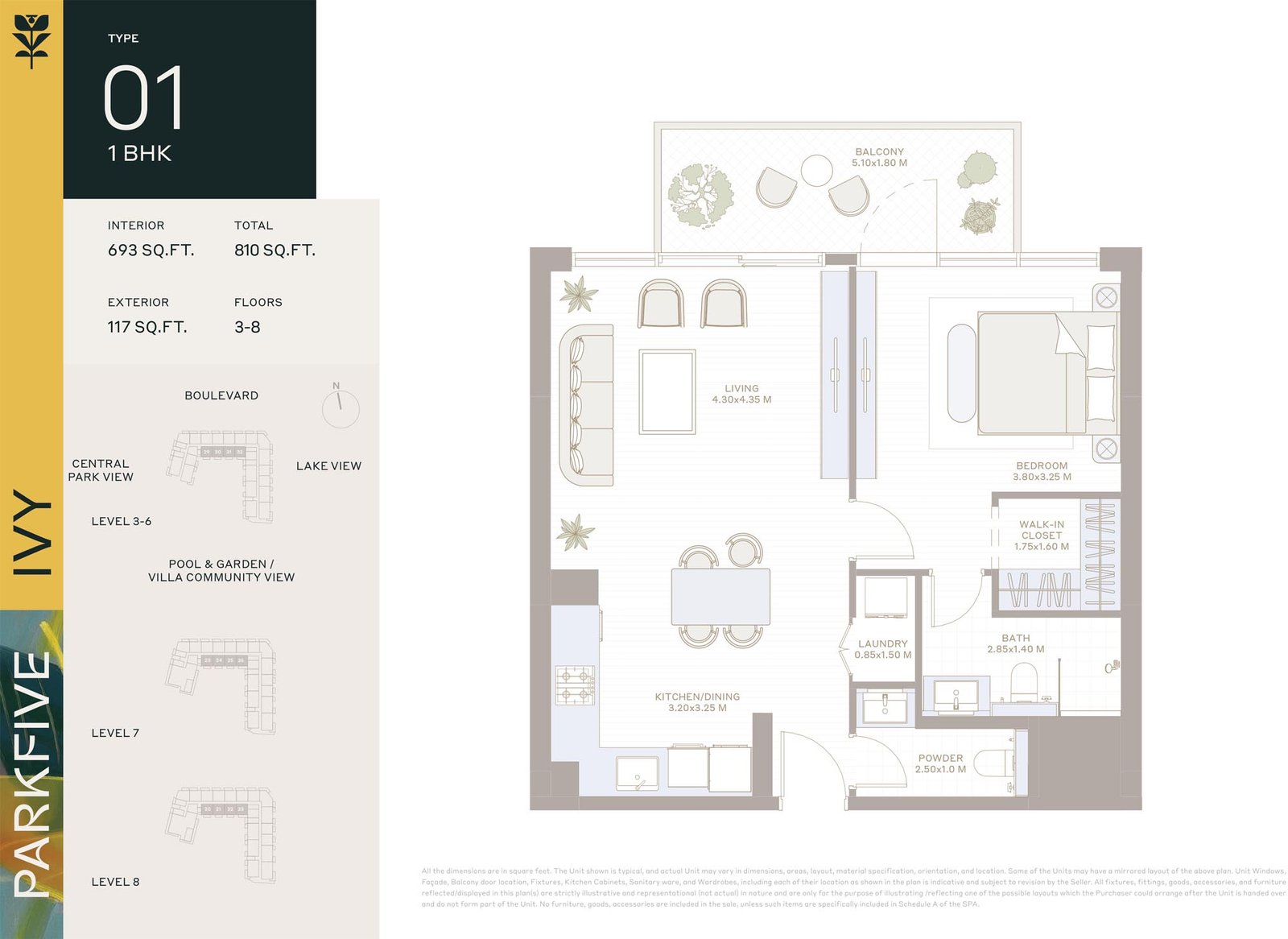 1 Bedroom floor plan
